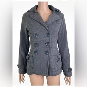 Iris Basic Gray Double-Breasted Jacket Size M. See Video volume up.
